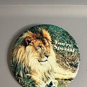 Vintage Large Your Special Lion Button Pin